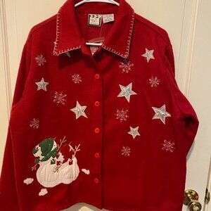 Take Two Wool Snowman Jacket XL Christmas / Holiday